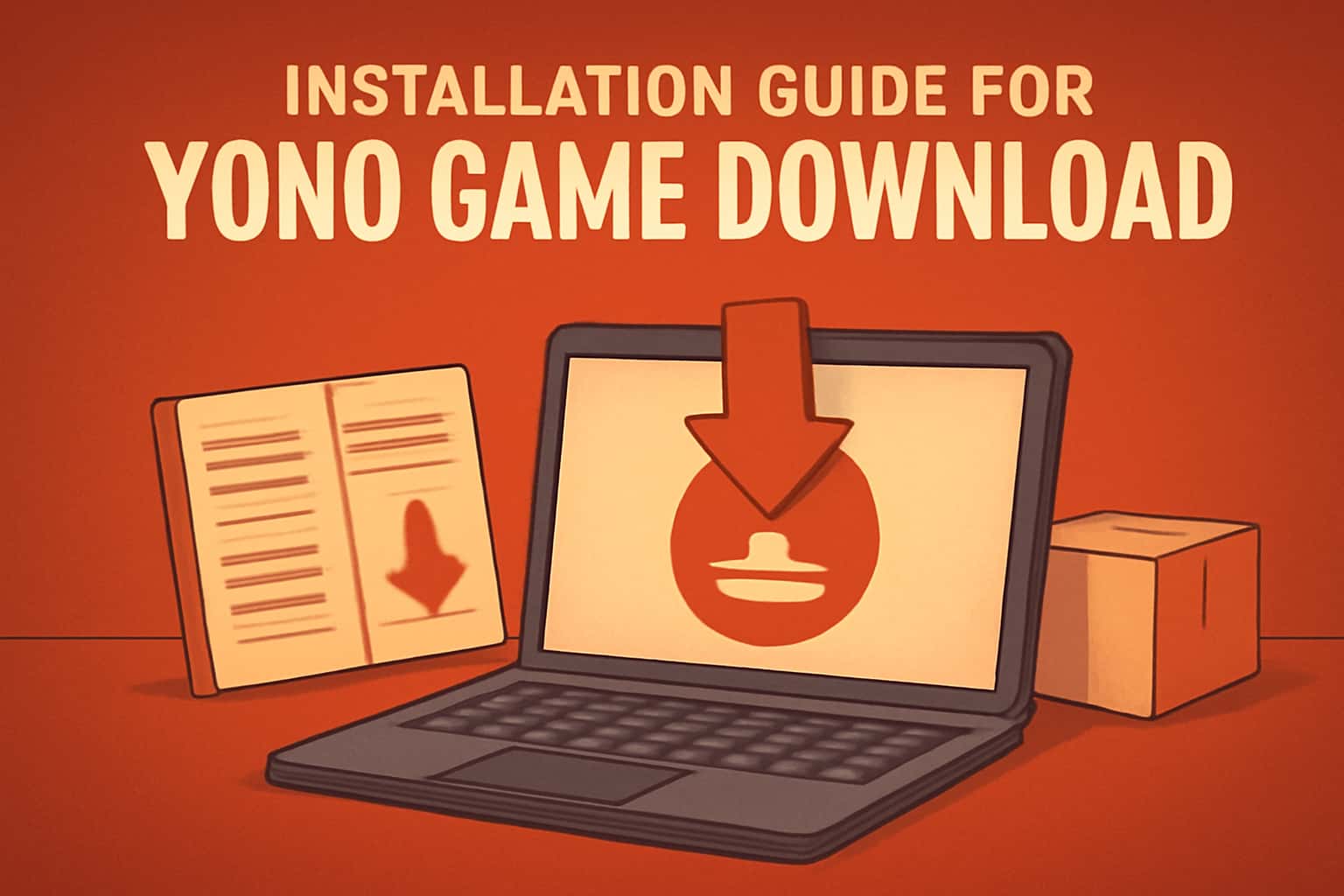 An informational scene illustrating the Installation Guide for Yono Game Download.