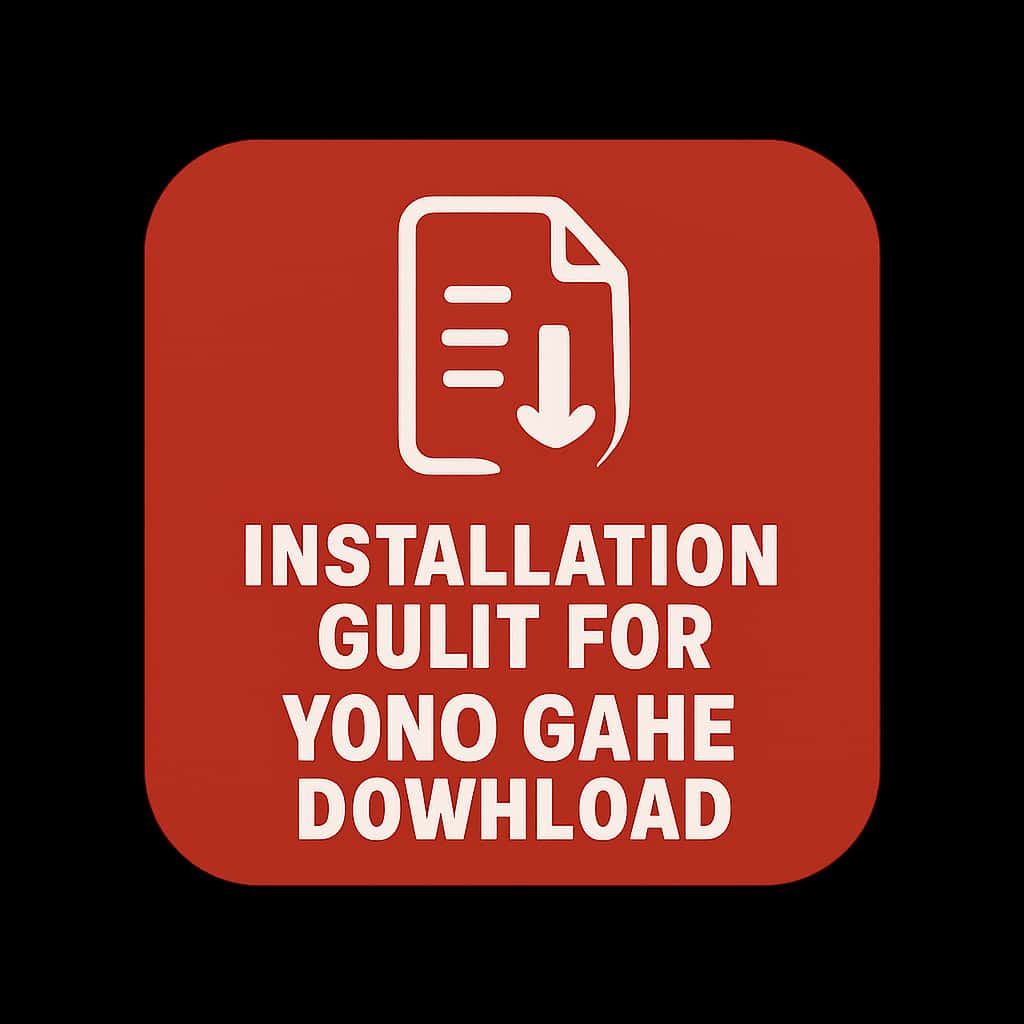 An icon representing the Installation Guide for Yono Game Download, designed in #c4181a.