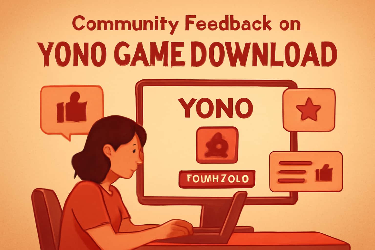 An informational scene showcasing community feedback related to Yono Game Download.