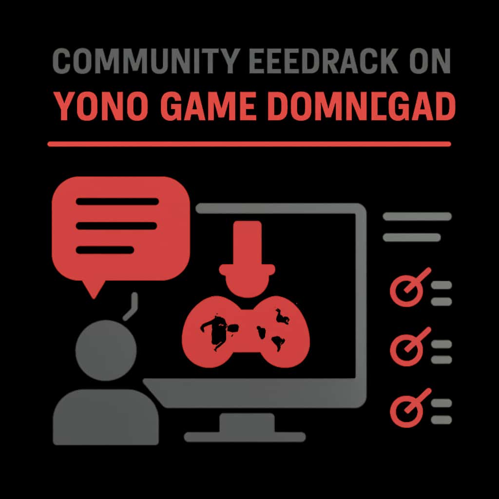 An educational diagram illustrating community feedback topics for Yono Game Download.