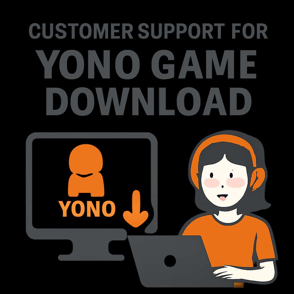 An educational illustration related to the customer support process for Yono Game Download.