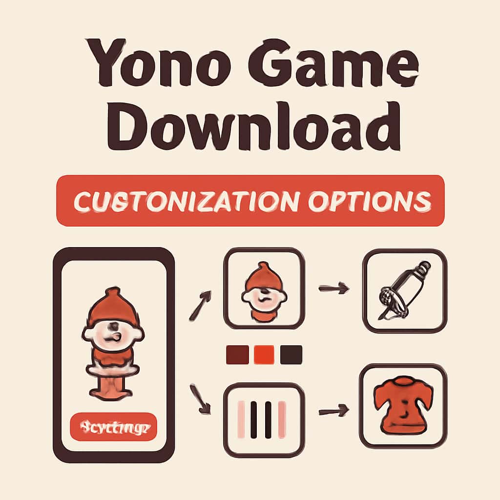 An educational diagram outlining customization features in Yono Game Download.