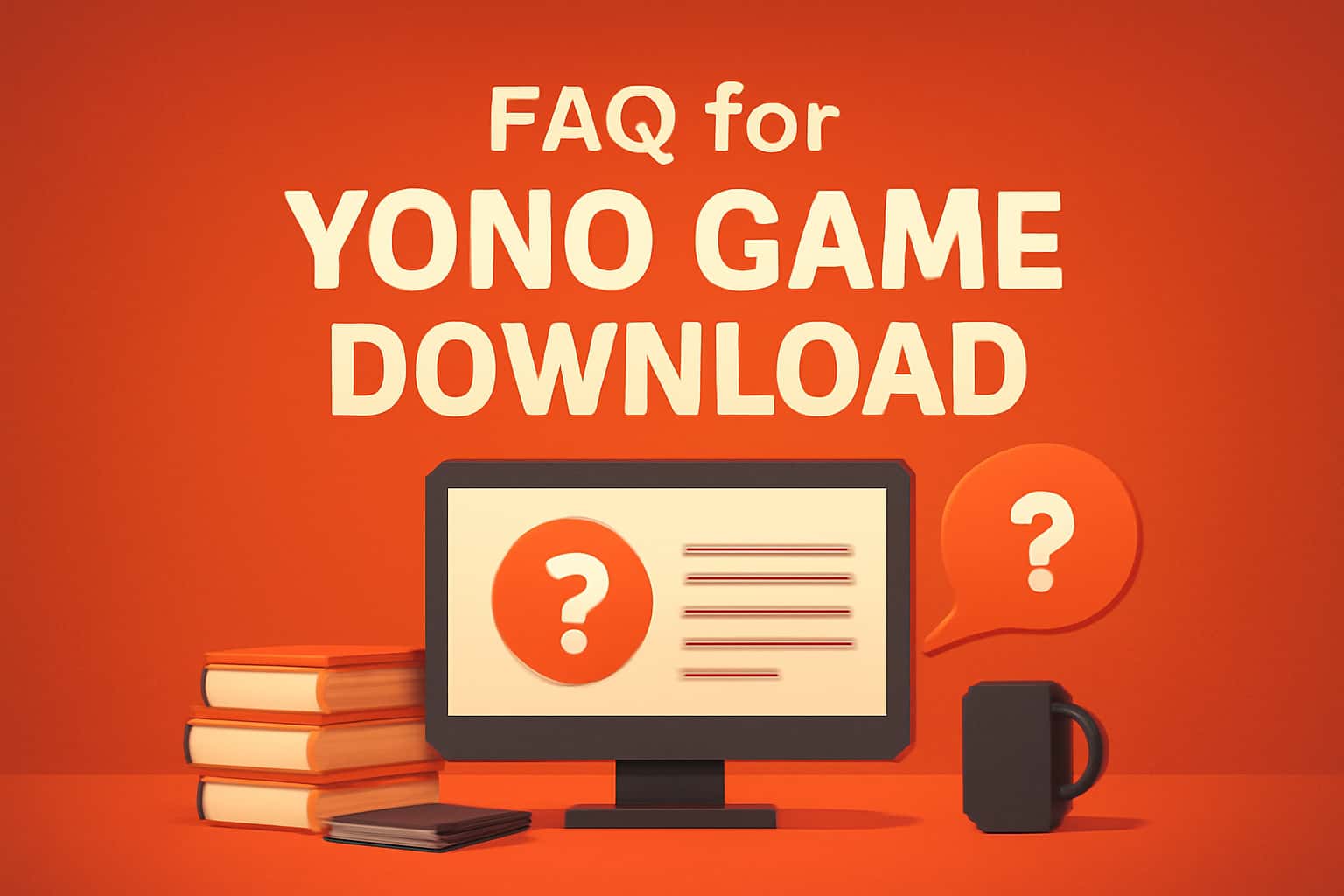 An informative scene about FAQ for Yono Game Download with prominent text.