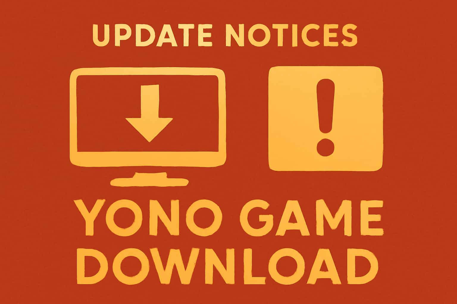 An informative scene displaying update notices for Yono Game Download.